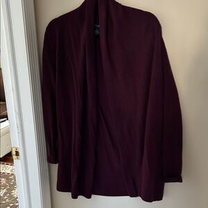 C by Bloomingdale's Burgundy Open Front Cardigan/100 percent Cashmere/Size S